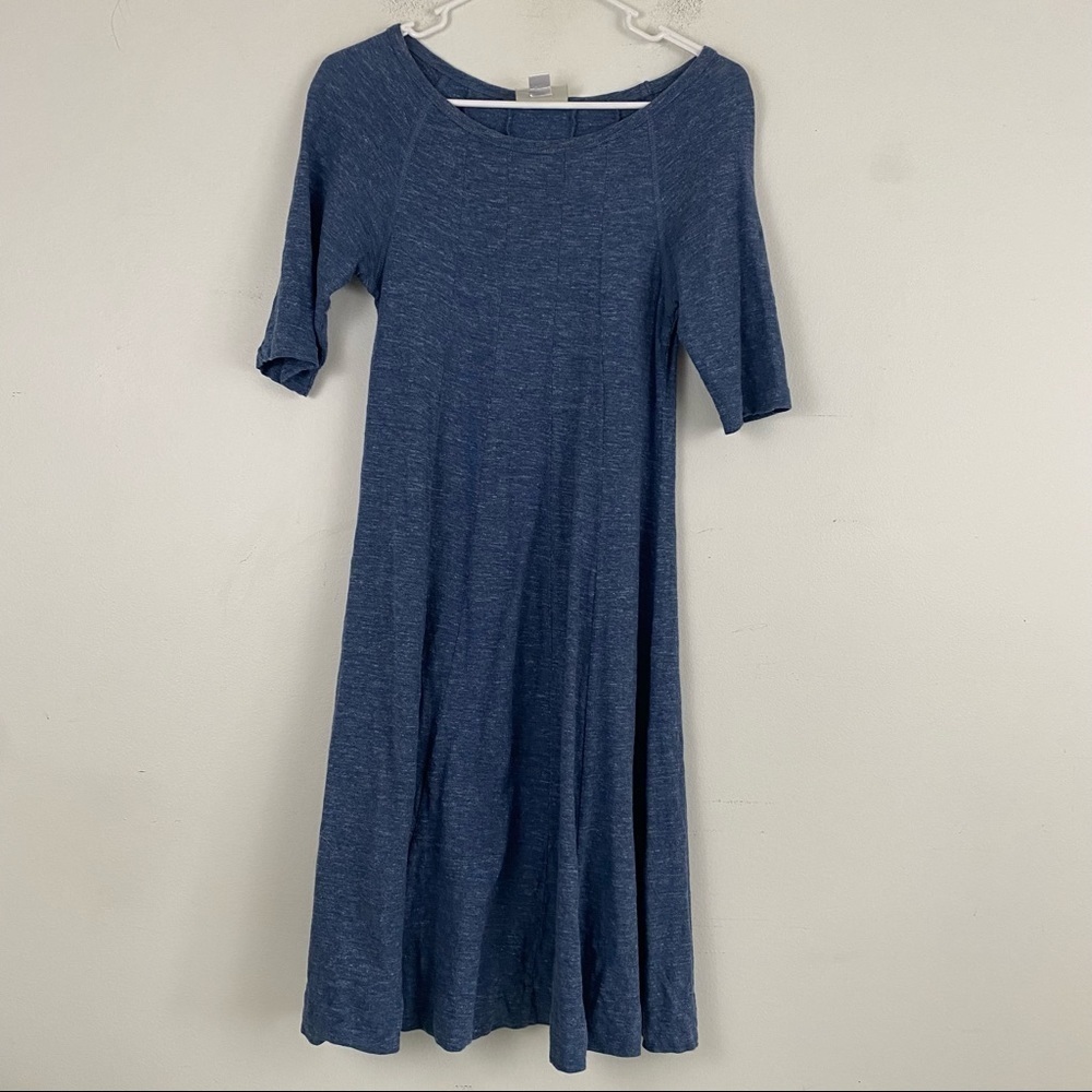 GANNI blue short sleeve swing dress - Picture 7 of 7